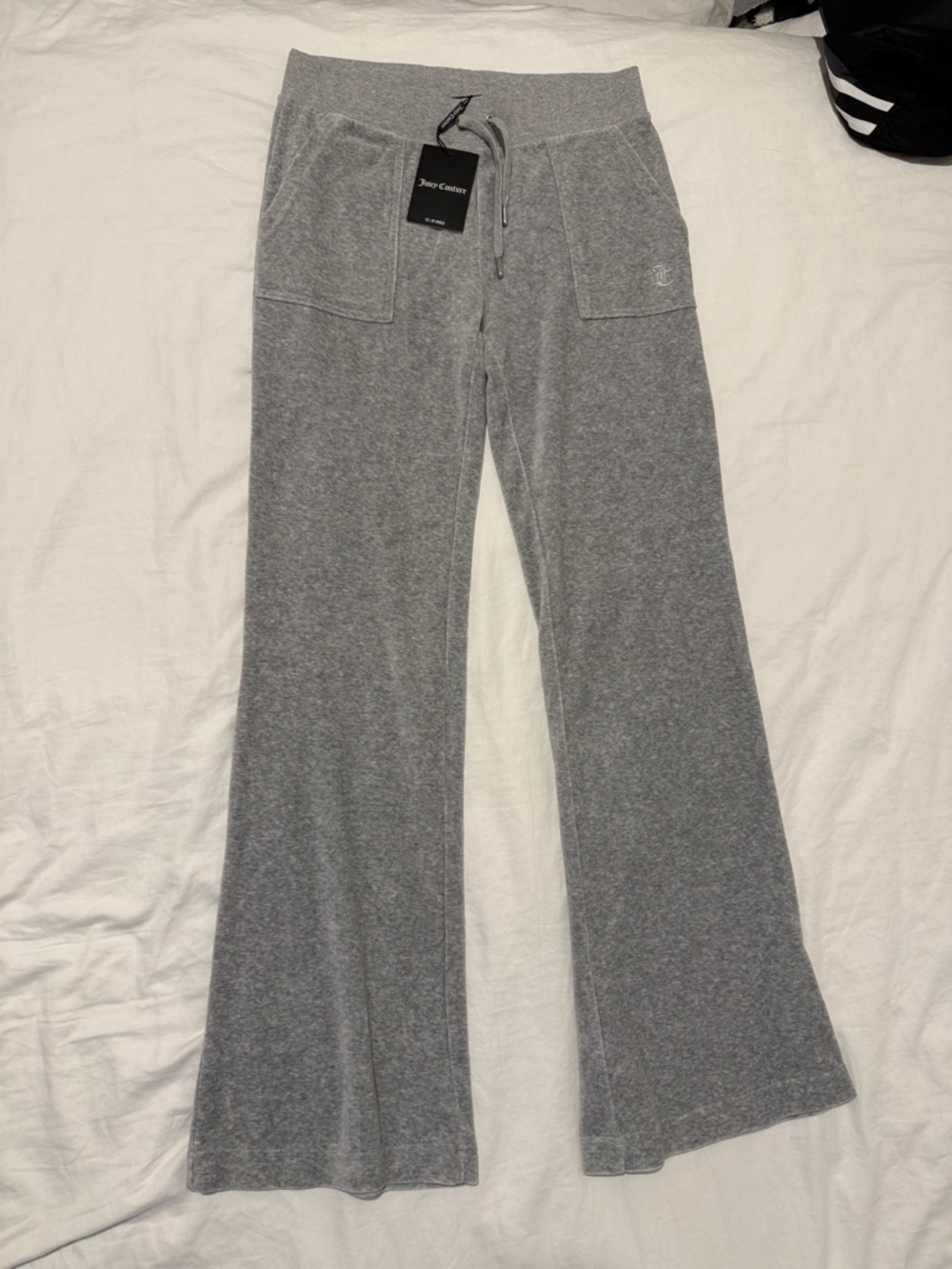 Juicy Couture Heather Grey Drawstring Lounge Pants Layla Low Rise Flare Pant M